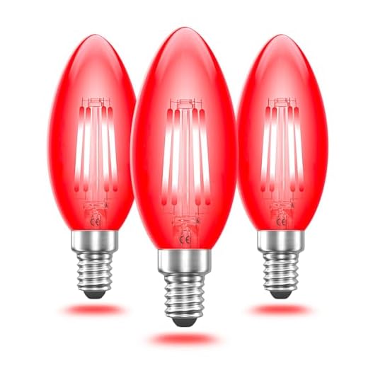 Bonlux E14 LED Kerze Birne SES Rot Glühfaden 4W Kleine Edison Screw Antike Kerze-Glühbirnen Ersatz zu 40W Glühlampe (3 Stück)
