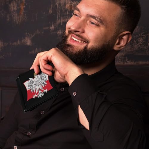 Polish Eagle Flag Mens Bifold Wallet for Women Leather Credit Card Holder Slim Minimalist Wallets3