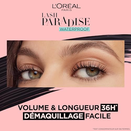 L'Oréal Paris Lash Paradise Étanche Volume Mascara, 6.7 ml, 01 Noir