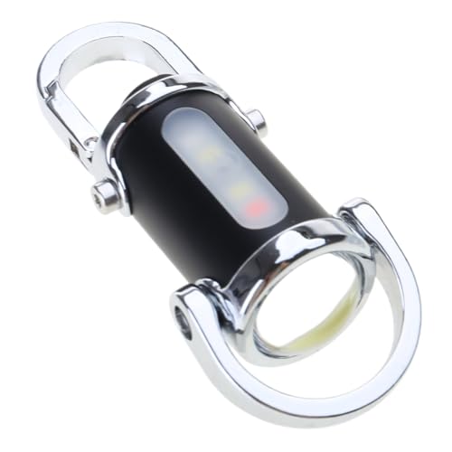 Zgehnao Llavero portátil con luz LED de trabajo, llavero con colgante USB recargable para camping, accesorio de bolsillo, Gris Plata, Size:Approx.88x36x26mm/3.46x1.41x1.02inch