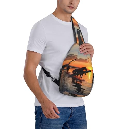 Mochila bandolera negra para senderismo y viaje miniatura 7