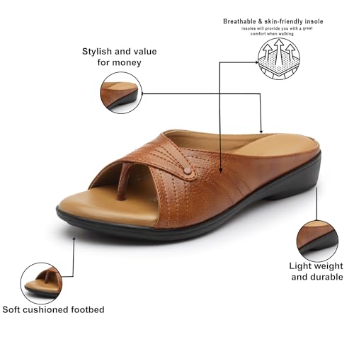 Image of AROOM Leather Comfortable & Stylish Sandals For Women & Girls