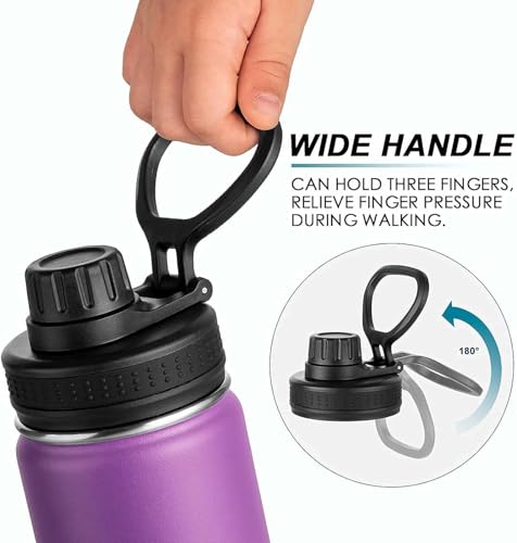 Image of koodee Insulated Water Bottle, 32 oz Stainless Steel Double Wall Vacuum Wide Mouth Sport Bottle with Leakproof Spout Lid (Purple)