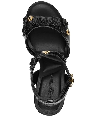 KARL LAGERFELD Women's Kallie Flower Embellishment Dress Heel Heeled Sandal3