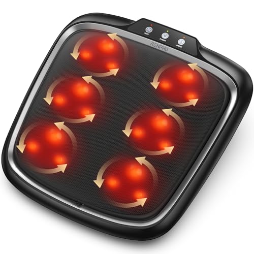 RENPHO Fußmassagegerät mit Wärme, Shiatsu Fussmassagegerät Elektrisch,18 Flexible Kneading Massageköpfen, Fussmassagegerät für Plantar Fasciitis, Vatertagsgeschenk für Papa