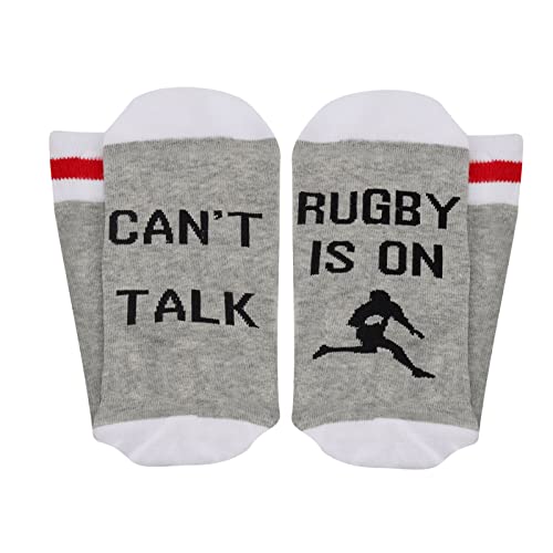 GJTIM 2 Pairs Can't Talk Rugby Is On Player Coach Gift Funny Socks3