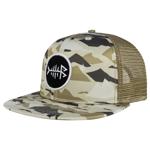 Image of BASSDASH Flat Brim Trucker Cap Adjustable Snapback Hat Mesh Back for Men Women