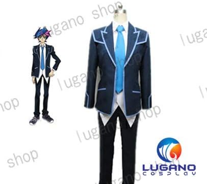 Amazon Lugano 遊戯王 Vrains 藤木遊作 ふじきゆうさく 風 クリスマス ハロウィン イベント仮装 コスチューム コスプレ衣装 女性m コスプレ 仮装 通販