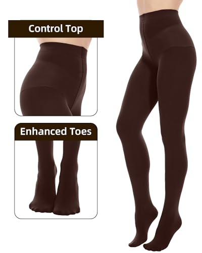 Image of Citystl 2 Pairs 80D Opaque Black Tights for Women, Tummy Control Pantyhose | Ultra-Soft Comfort, Reinforced Toes, Suitable for All Body Types, Fall and Winter Essential, Full-Footed Tights