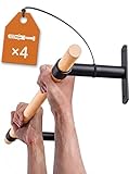 KFA8 Klimmzugstange Wand - Platzsparende Pull Up Bar aus Holz zur festen Wandmontage - stilvolles Design und hohe Bewegungsfreiheit - Calisthenics Equipment für Zuhause - inkl. Dübel und Schrauben