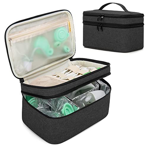 Image of BAFASO Wearable Breast Pump Bag, Black | Compatible with Momcozy S12 Pro, Momcozy M5, Elvie Breast Pump,Carrying Case for Wearable Breast Pump and Extra Parts.