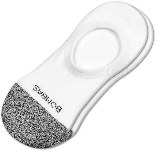 2 PACK Bombas Womens Cushioned No Show Socks,(White,Medium)