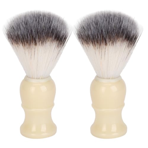 2 cepillos de jabón para barba para hombres, cepillo de barba sintético fino, herramienta de aseo para recortar bigote de espuma para uso profesional en el salón del hogar,