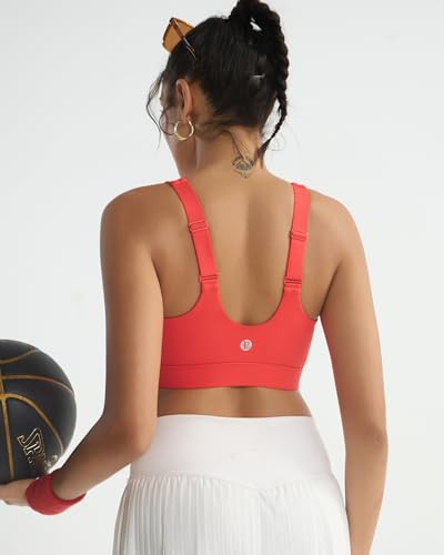 Image of RUNNING GIRL Adjustable Straps High Impact Sports Bra for Women,High Support Workout Sports Bras with Sewn in Pads