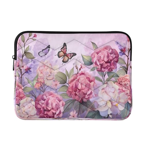Funda para laptop de 13-14 pulgadas con diseño floral y mariposas miniatura 1