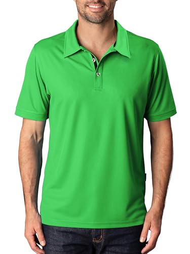 Image of FlowTech Men's Performance Polo Shirt DryMax Quick‑Dry Pinhead Texture Breathable Moisture‑Wick Odor‑Free