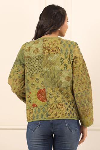 Image of SAY Women's Cotton Regular Fit Quilted Jacket For Winter Wear