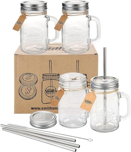 Smiths Mason Jars Set di 4 barattoli in vetro da...