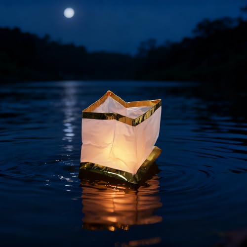 Faroles de agua de papel con ribete dorado elegantes para deseos 4
