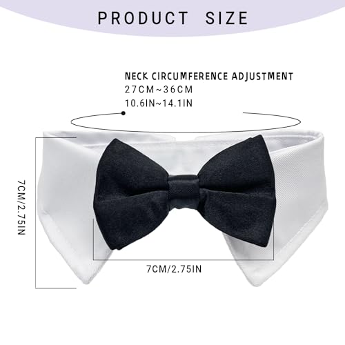 XNIVUIS 2 Packung Fliege für Hunde und Katzen Hunde-Krawatte, Smoking-Halsband, Formelle Halsband Halsketten, Verstellbares Hundehalsband, Bowknot für Hochzeit Party, M, (Schwarz)
