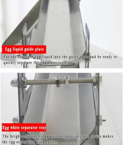 Separador de yema de huevo, separador líquido de acero inoxidable 304 para huevos de pato y gallina, altura ajustable y espacio de separación de 2 mm, herramienta de separación de proteínas