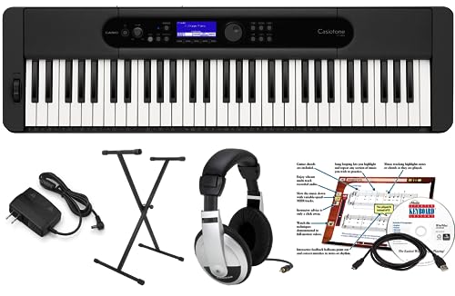 Casio CT-S400 Educational Pack with Stand and eMedia Instructional Software, AC Adapter and Headphone