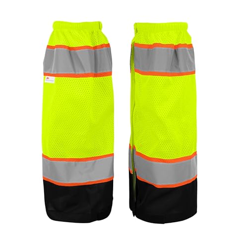 GGS Leg Gaiters - High Visibility Mesh with Reflective Tape, Lightweight Safety Gear for Hunting...