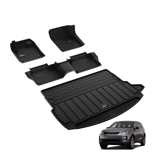 3W Fußmatten und Kofferraumwanne für Land Rover Discovery Sport L550 2020-2025, TPE Allwetter Maßgeschneiderte Fußmatten 1-2 Reihen und Kofferraummatten Komplettset Land Rover Autofußmatten