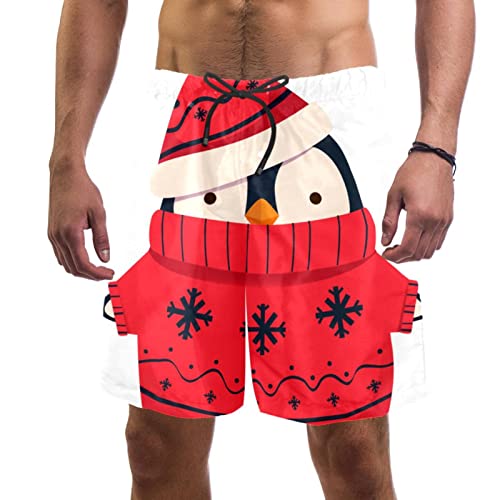 Maillots de bain pour hommes pingouin de Noël short de plage léger
