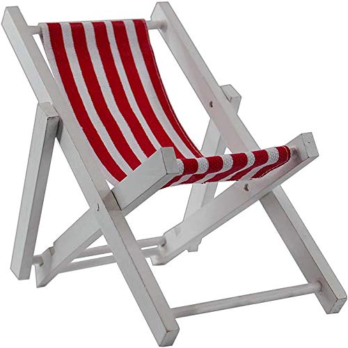 Props4shows Mini Red and White Deckchair - 18cm
