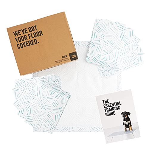 Barkbox Odorless Puppy Pads | 100 Count | Quick Dry, Ultra Absorbent Dog Pee Pads, Pet Training Accessories for Housebreaking, Pheromone Attractant | Basic | Regular