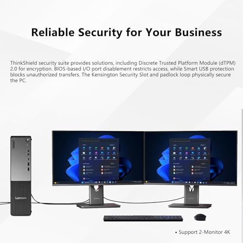 Image of Lenovo ThinkCentre Neo 55s SFF Business AI Desktop, AMD Ryzen 7 250 (up to 5.10 GHz), 32GB DDR5, 2TB SSD, Wi-Fi 6, DP, Support 2-Monitor 4K, Wired KB & Mouse, Win 11 Pro, Flash Drive Bundle
