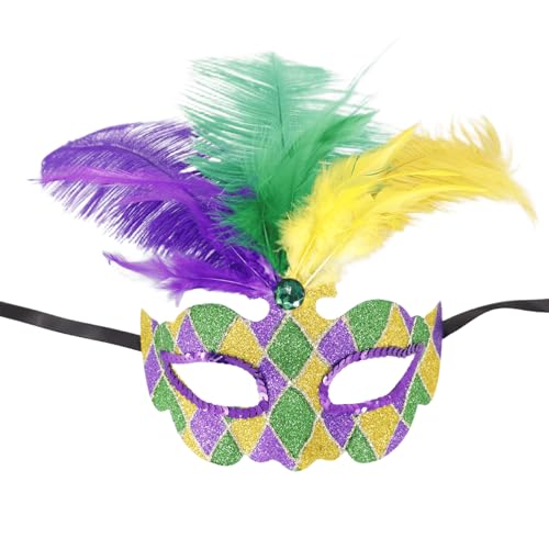 Demi-visage à plumes pour réussir votre déguisement de bal masqué Halloween