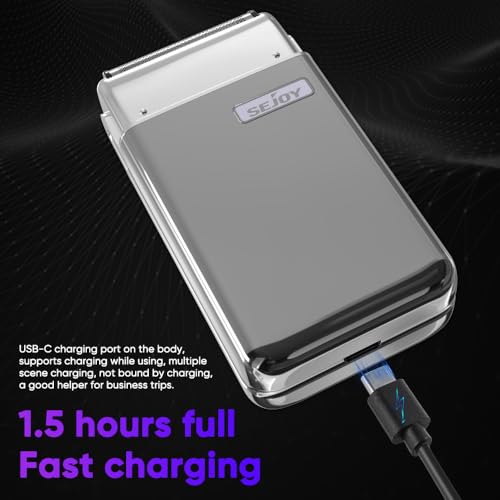 Sejoy Portable Electric Razor for Men with Toothed & Mesh Blades ...