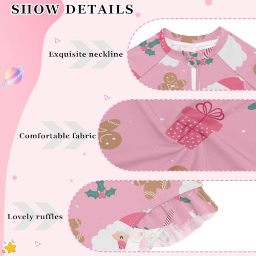 Ollabaky Girls Long Sleeve Swimsuit One Piece Bathing Suit Rash Guard UPF50+ Toddler Girl Zipper Swimwear4