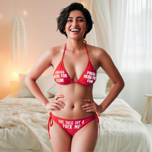 Image of exciting Lives Babydoll Lingerie Set Strap Bodysuit Bra Panty Lingerie Set - Gift for Valentines, Valentine's Day, Gift for Anniversary, Dating, for Girlfriend, Wife, Bride-to-be, Newlyweds Red