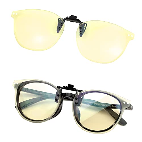 CREYESTAL Clip Anti Lumière Bleue Haute Protection, Surlunettes Filtre Ecrans pour Ordinateur Télévision Gaming Jeux Vidéo, Anti-Fatigue, Certifié CE Cover