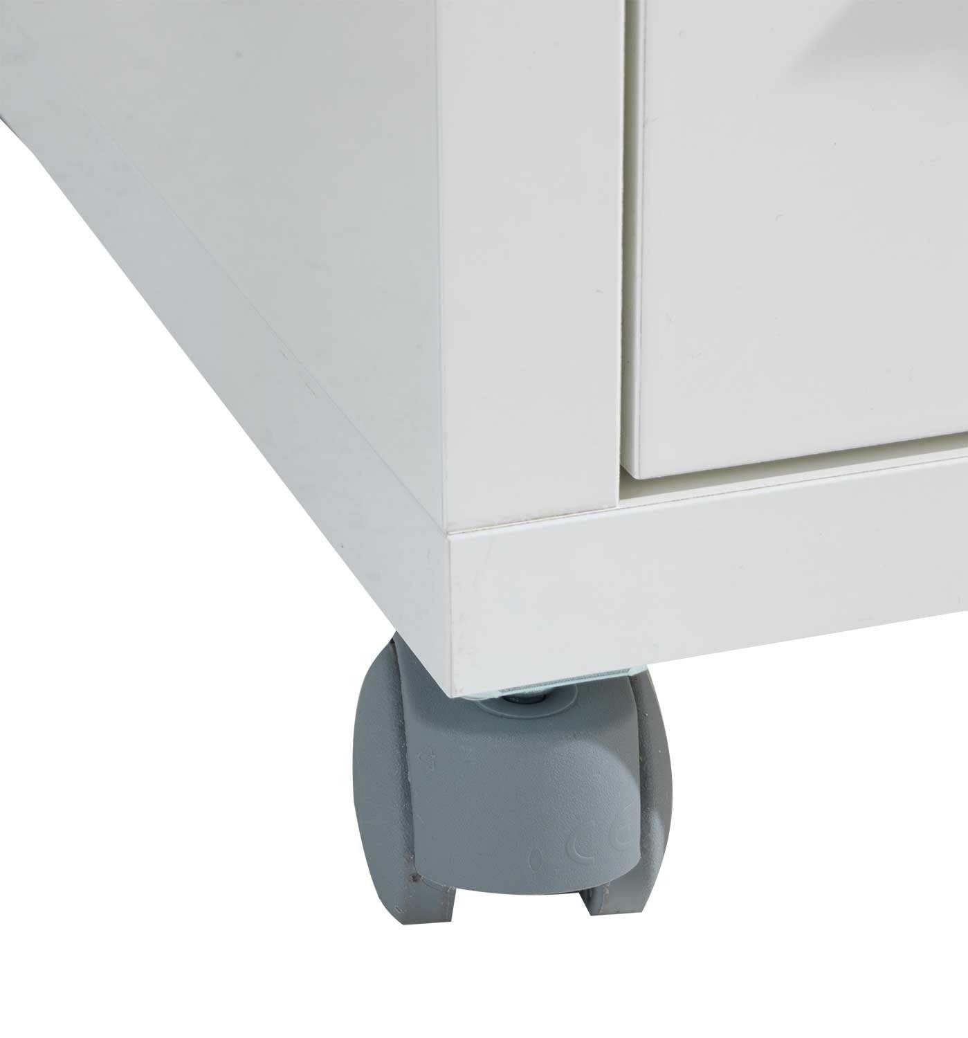 Composad | Cassettiera della Linea Disegno con 3 Cassetti e Ruote, Cassettiera Ufficio sotto Scrivania, (LxAxP) 48,60x63,10x45,20 cm, Colore Bianco Laccato, Made in Italy