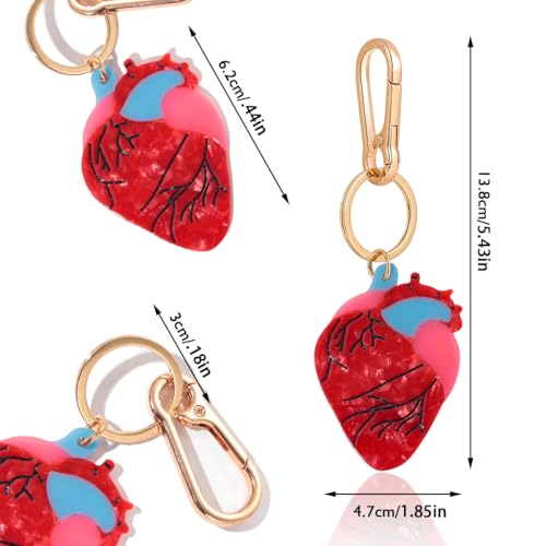 Novelty Keychain with Gold Metal Hook, Pink and Clear Design for Women Girls Gift