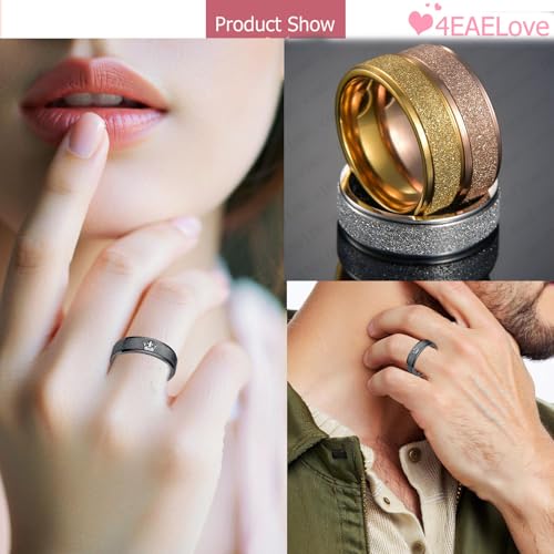 Customize Crown Couples Rings Her King His Queen Promise Ring Inside Can Engraved Band Rings Wedding Rings Titanium Stainless Steel 8mm 6mm 6-13#2