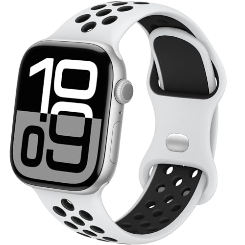 Ya en manzanajugosa.com: Transpirable Silicona Correa Compatible con Apple Watch 40mm 44mm 38mm 46mm 45mm 41mm 42mm 49mm, Deportiva Silicona Correas para iWatch Series11 10 9 8 7 6 5 4 3 2 1 SE Ultra 3/2/1, Hombres y Mujeres