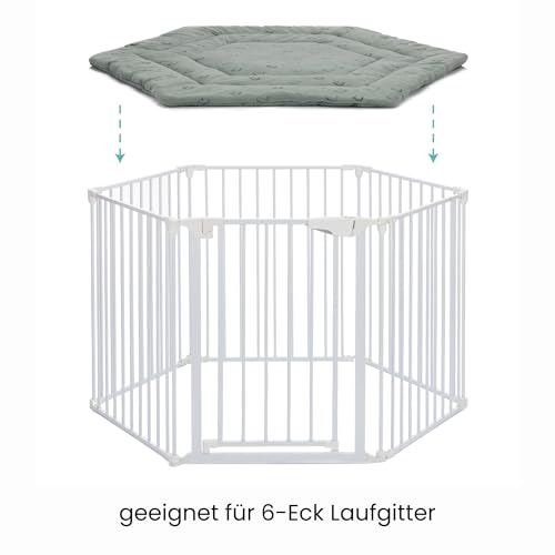 Fillikid Einlage Laufstall 6-eckig Exklusiv | Krabbeldecke Laufgitter 124 cm | Schutzeinlage Laufgitter weich gepolstert | Spieldecke waschbar | Laufgittereinlage