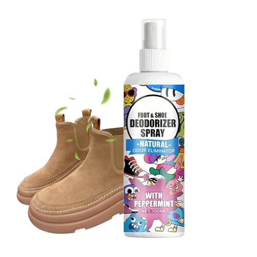 Desodorante en aerosol para zapatos, 100 ml, desodorante para olores de zapatos, niebla de eliminación de olores de calzado, para viajes, senderismo, hogar, tenis, tela de cuero,
