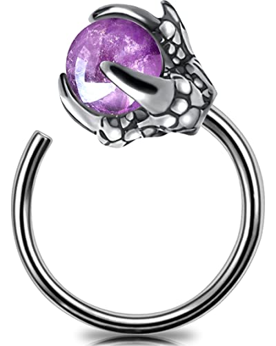 OUFER 20G Nose Ring Hoop Stainless Steel Dragon Claw Cartilage Earrings Nose Piercing Jewelry for Women and Men