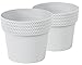 Produktbild TYMAR Blumentopf , 2er-Pack, Runde Form, Übertopf, glänzender, Leichter, dekorativer Pflanzentopf aus Kunststoff, Moderne, für Innenräume,Pflanzkübel ( Grau, ø 20cm )