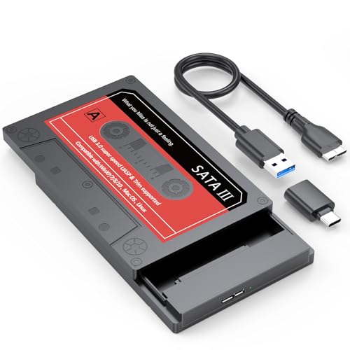 2.5 SSD Enclosure with USB C Adapter, Internal Solid State Drive Case Read SATA to USB3.0 Tool-Free...