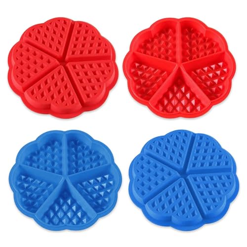 4 Piezas Moldes Para Gofres De 5 Partes, Moldes Para Gofres De Silicona, Herramientas De Bricolaje Para Hornear, Moldes De Silicona Para Muffins