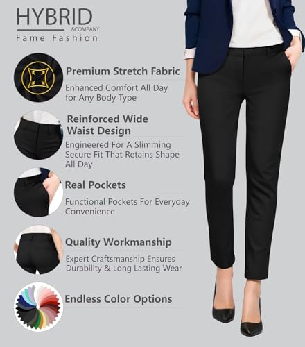 Hybrid & Company Womens Ultra Comfy Stretch Slim Fit Trousers Chino Pants with Pocket2