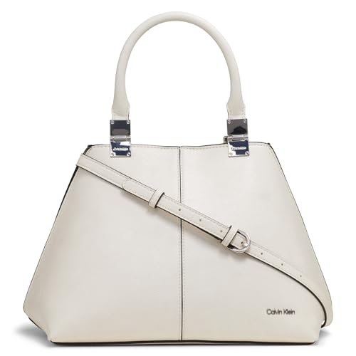 Image of Calvin Klein Women's Granite Geometric Satchel - 2 in 1, Vegan Leather, 2 Pockets