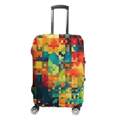 Pixel Art Pattern Luggage Cover, Washable Elastic Suitcase Cover Protector Fit 18-32 Inch Luggage